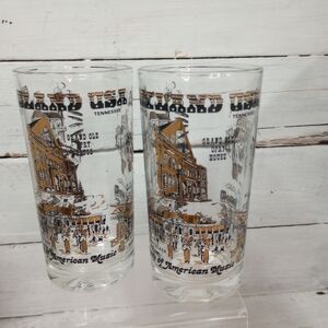 Vintage Nashville Tennessee Opryland Glasses Set of 2 Grand Ole Opry House
